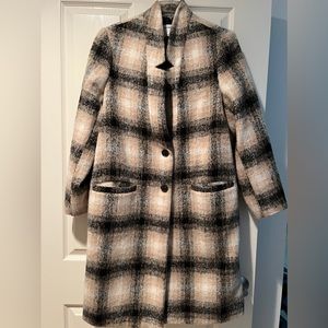 Old Navy 3/4 length brushed wool patterned jacket